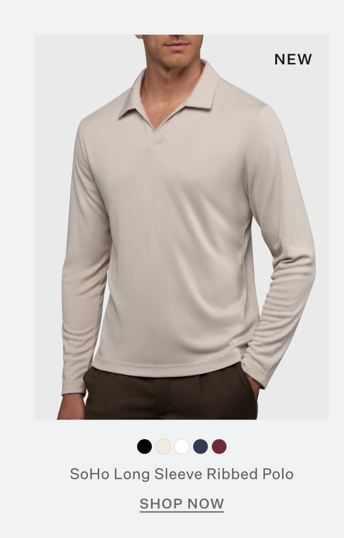 SoHo Long Sleeve Ribbed Polo