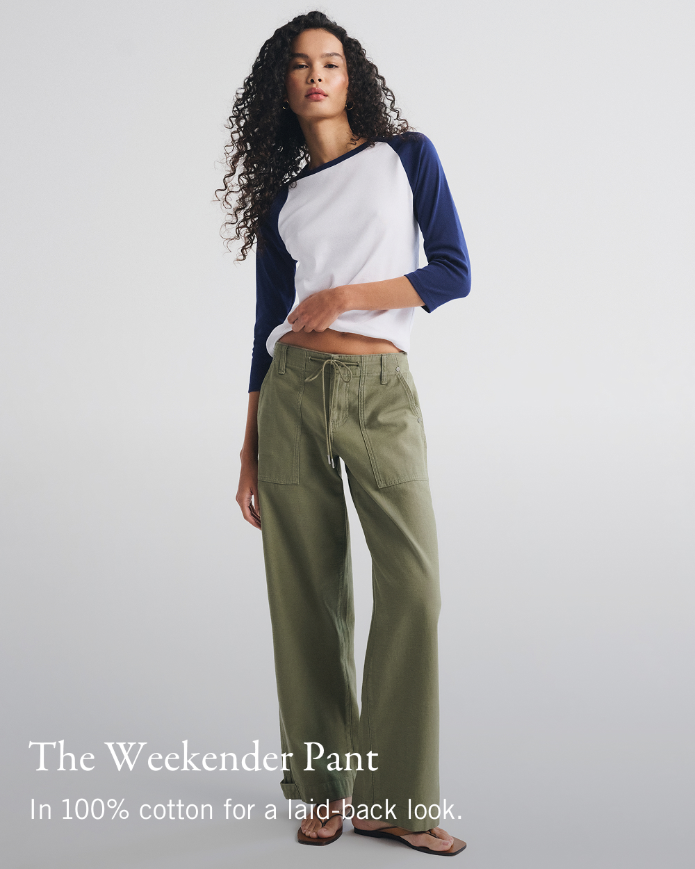 The Weekender Pant. In 100% cotton for a laid-back look..