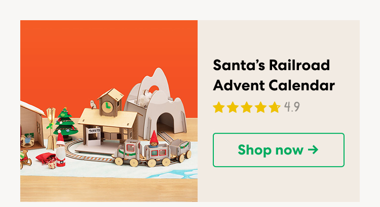 Santa's Railroad Advent Calendar. All aboard, train lovers. Build a North Pole-style train set perfect for Santa. Shop now.