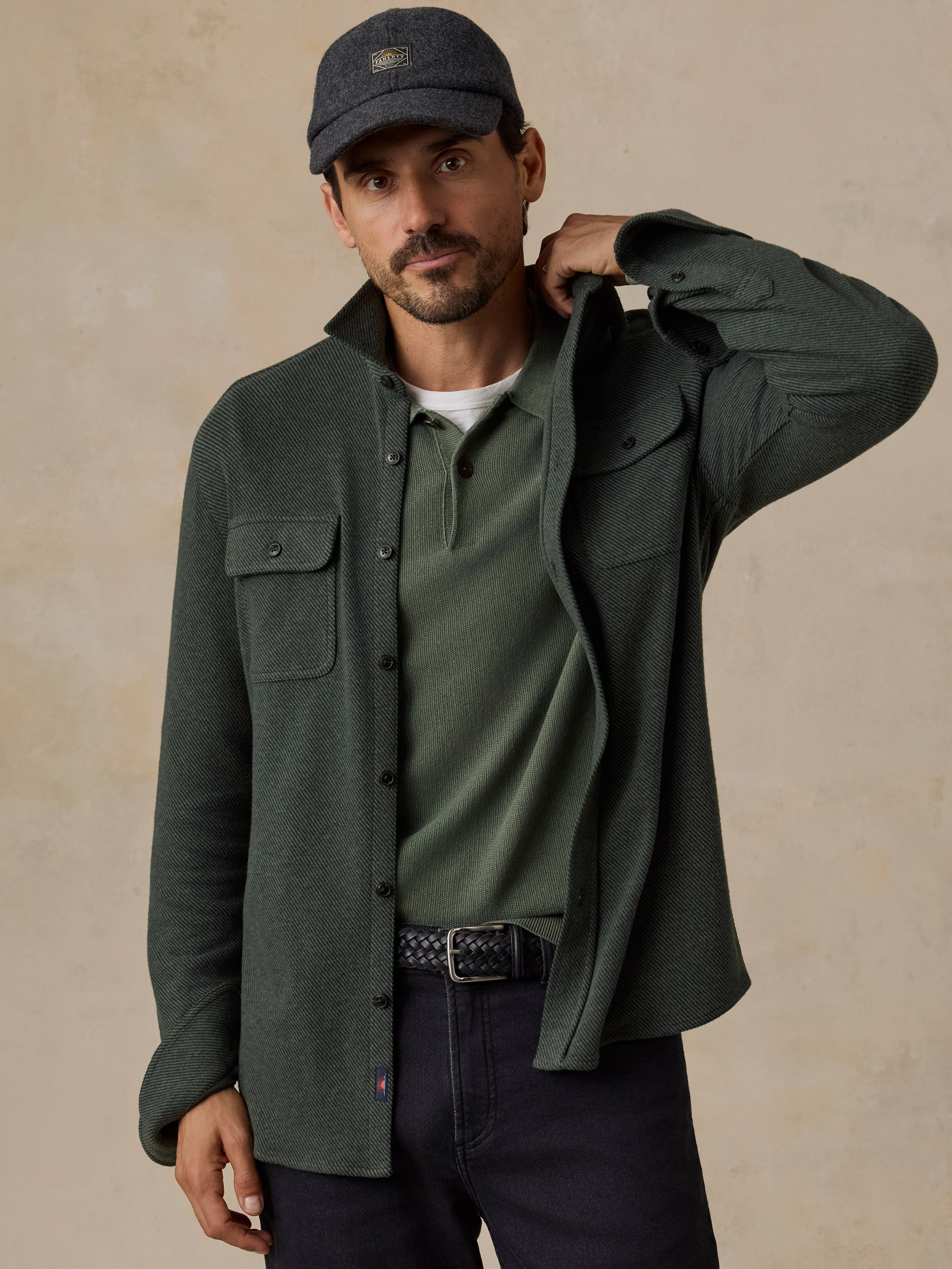 Image of Legend Sweater Shirt - Fall Evergreen Twill