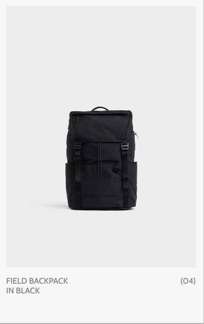 Field Backpack in Black. (04)