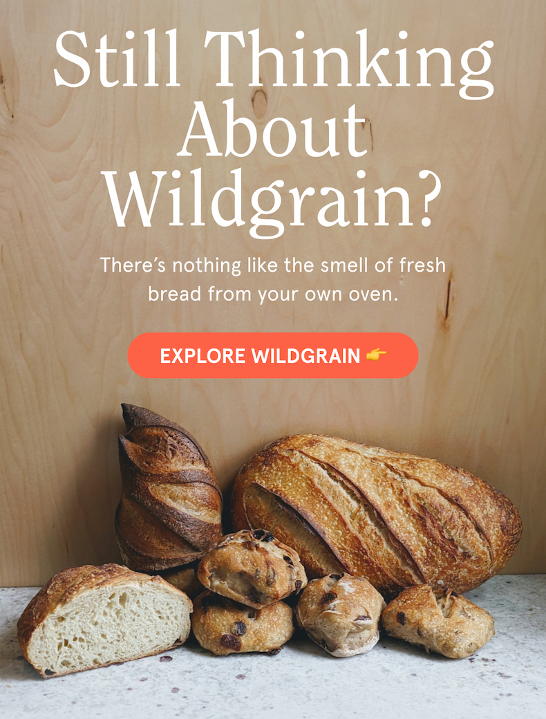 Still Thinking About Wildgrain? EXPLORE WILDGRAIN 👉 There&rsquo;s nothing like the smell of fresh bread from your own oven.   With Wildgrain, you get sourdough loaves slow-fermented for 20+ hours, handmade pastas, and pastries crafted with care.   All delivered frozen so you can enjoy bakery-quality food anytime.
