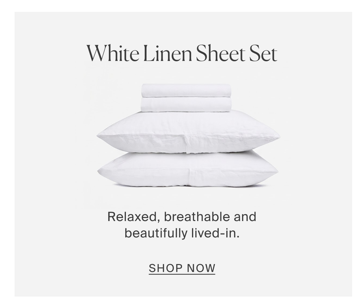 white linen sheet set