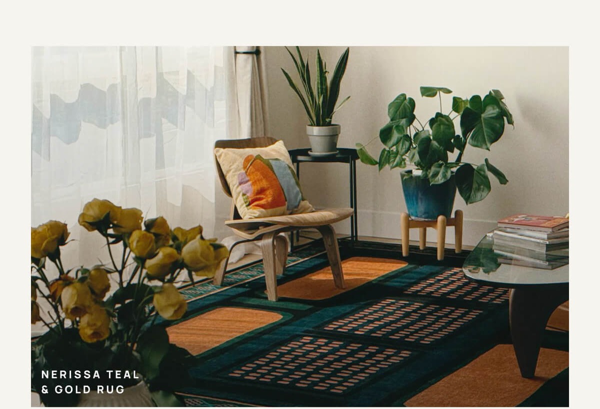 Nerrisa Teal & Gold Rug | Save 10% On All Rugs 