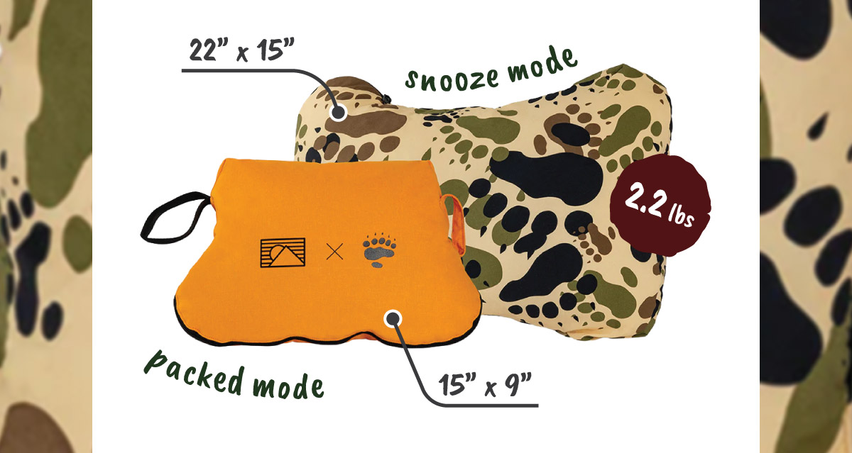 We&rsquo;ve teamed up with our 1 % For the Planet  nonprofit partner, BHA, to offer a Hunter Blaze Orange + BHA Camo design on our best selling Camp Pillow.