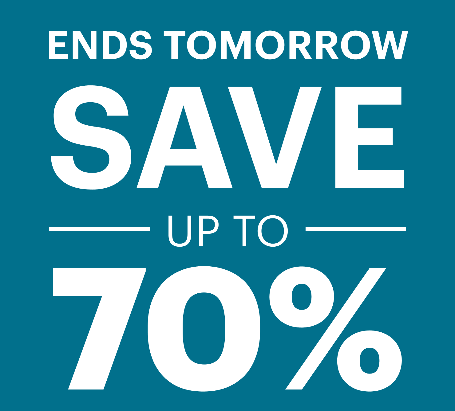 REI Outlet. Ends Tomorrow. Save up to 70%.