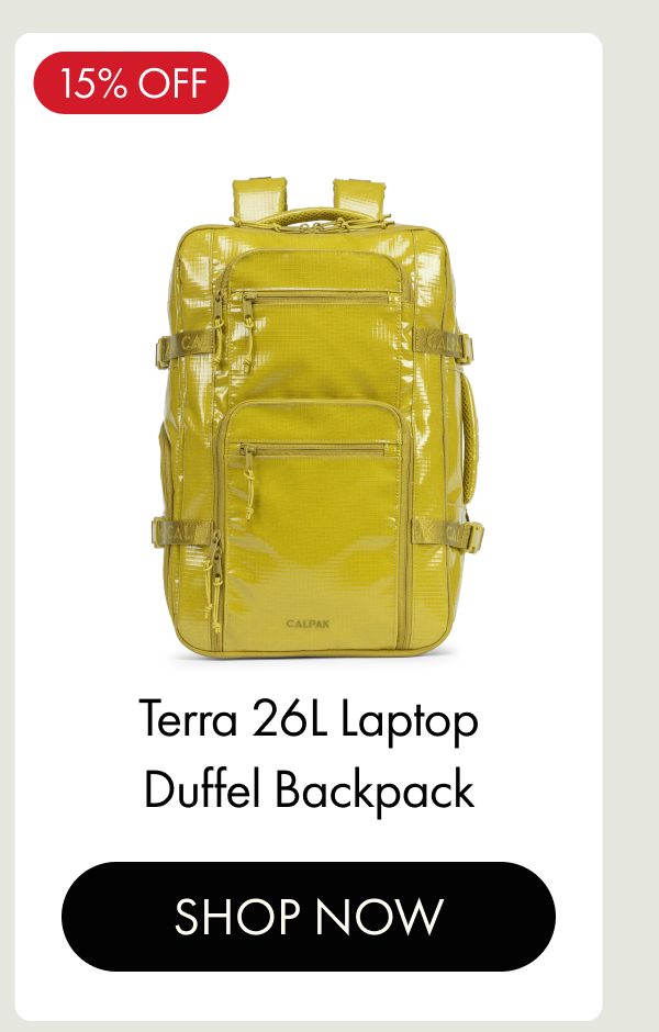 15% OFF | Terra 26L Laptop Duffel Backpack | SHOP NOW