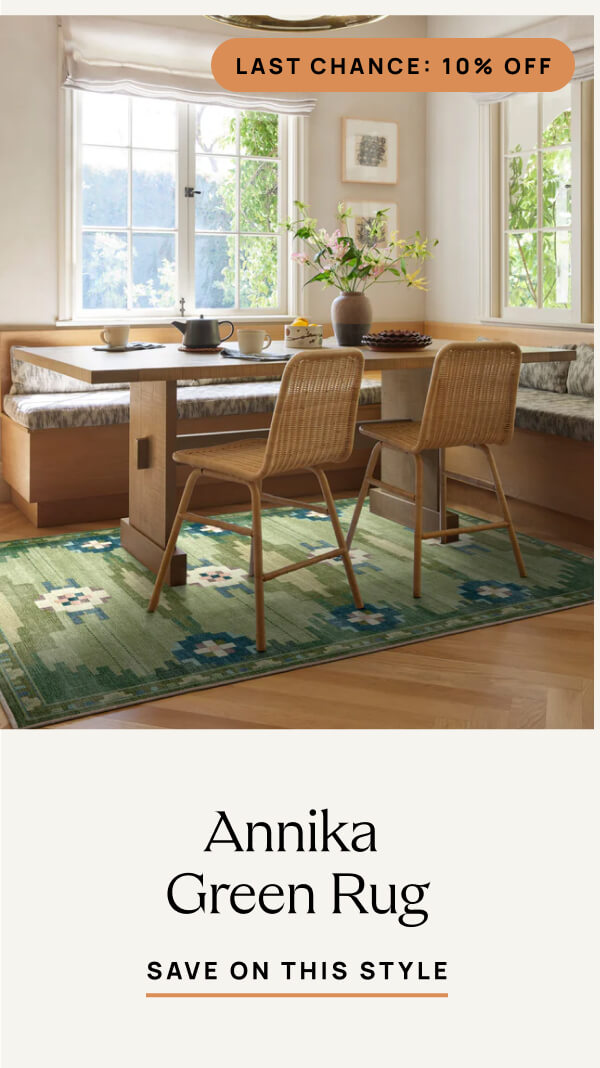 Last Chance 10% Off | Annika Green Rug