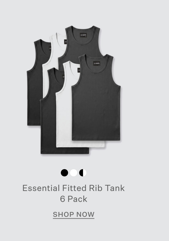 Essential Fitted Rib Tank 6 Pack