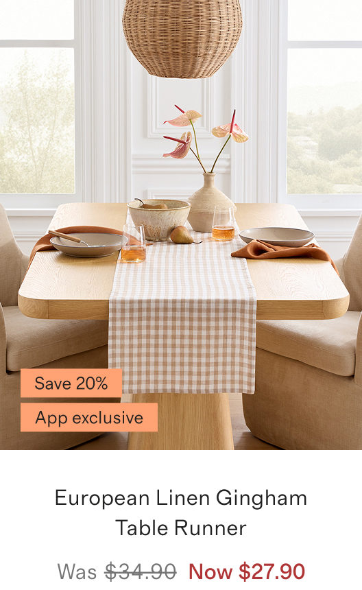 European Linen Gingham Table Runner 