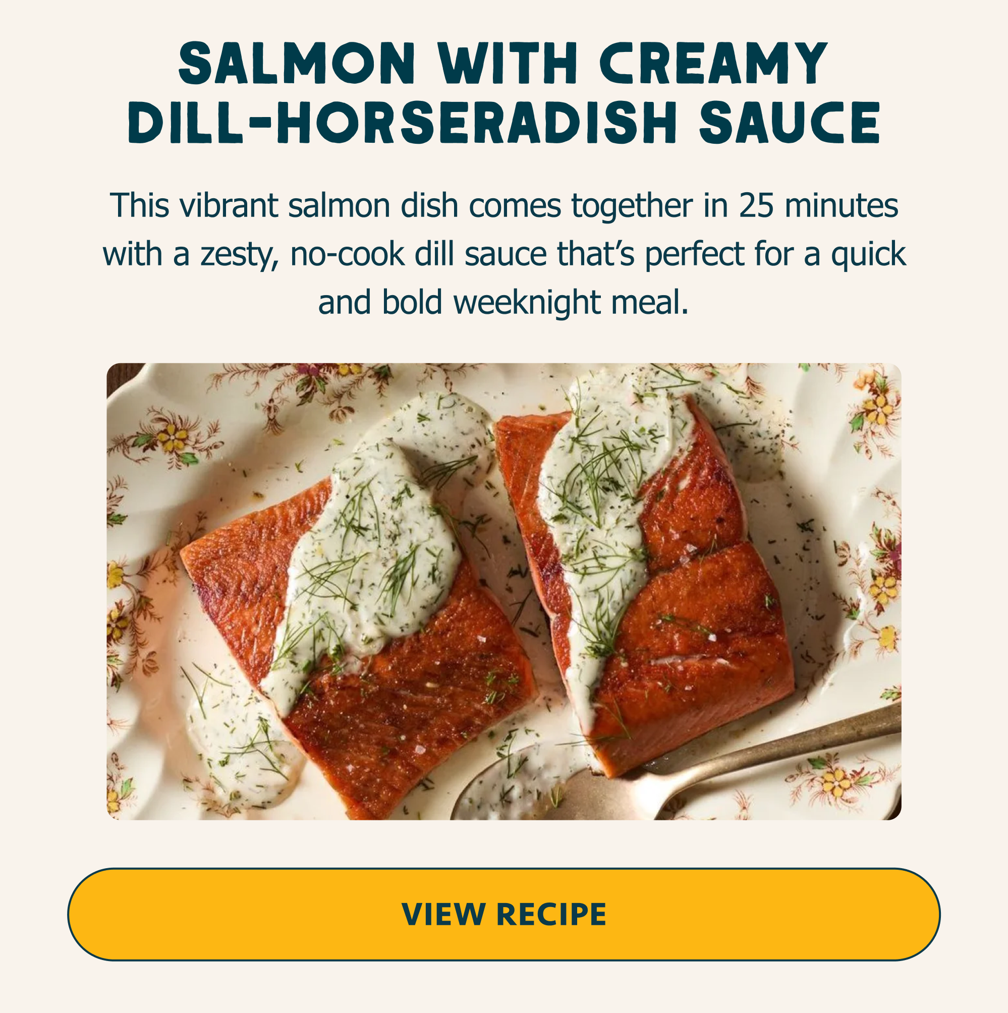 Salmon with Creamy Dill-Horseradish Sauce