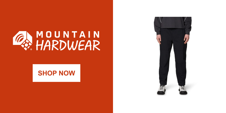 MOUNTAIN HARDWEAR logo. SHOP NOW