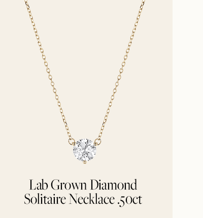 14K Lab Grown Diamond Solitaire Necklace