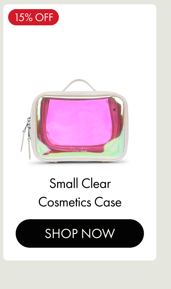 15% OFF | Small Clear Cosmetics Case | SHOP NOW