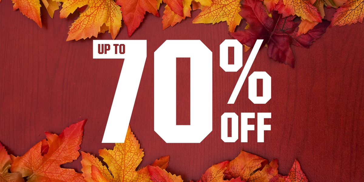 Up to 70% off.