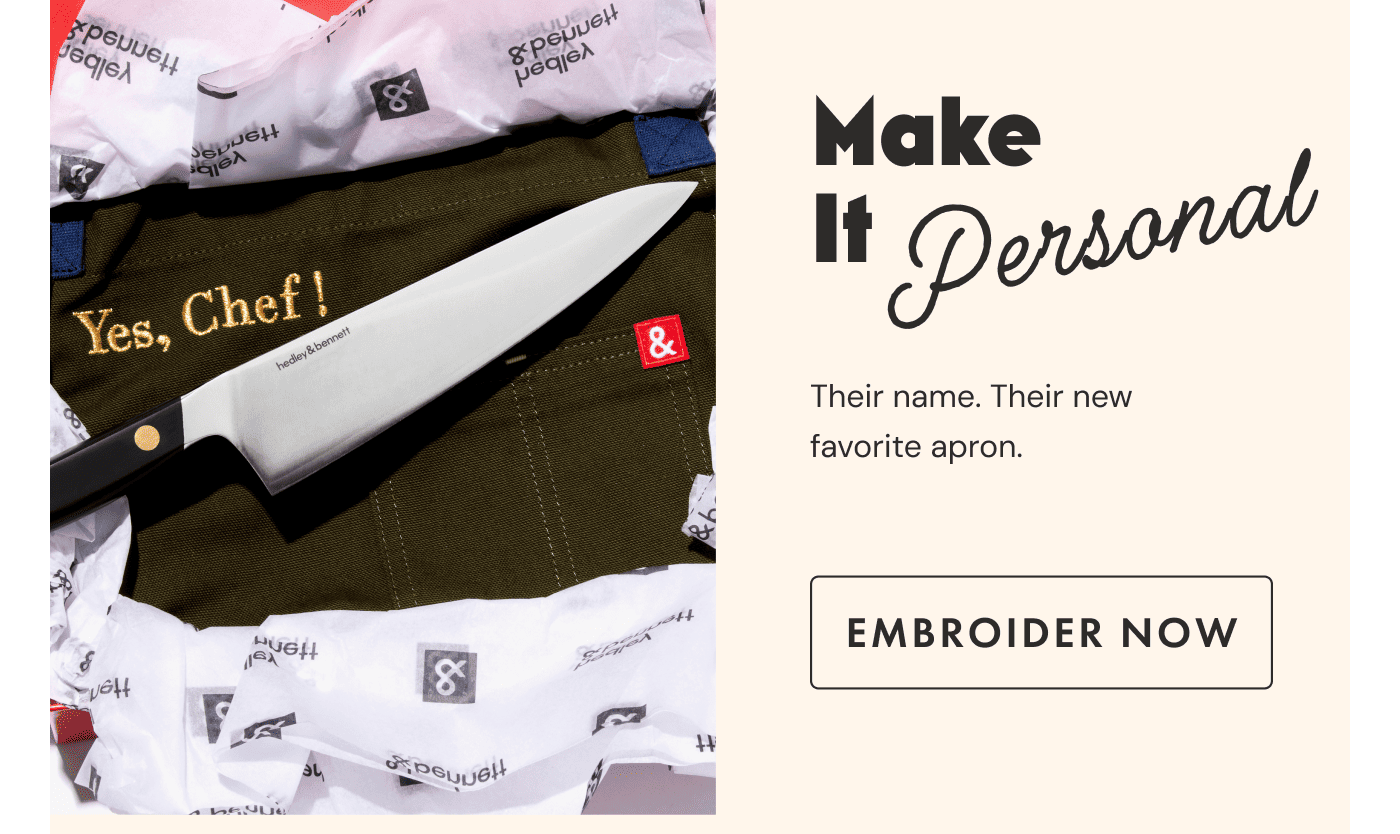 Make It Personal | Their name. Their new favorite apron. | Embroider Now