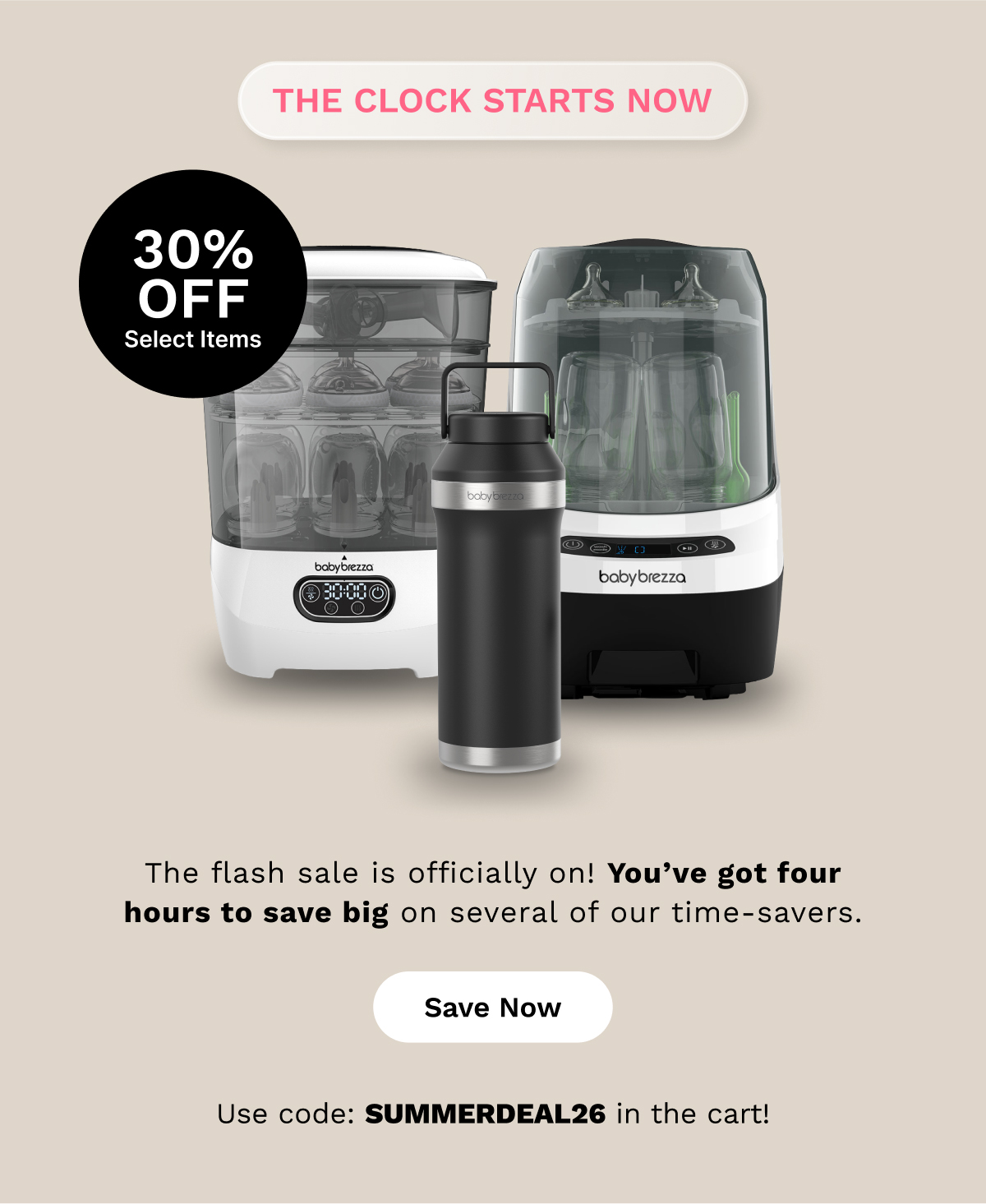 The flash sale is officially on! You&rsquo;ve got four hours to save big on several of our time-savers. | Save Now
