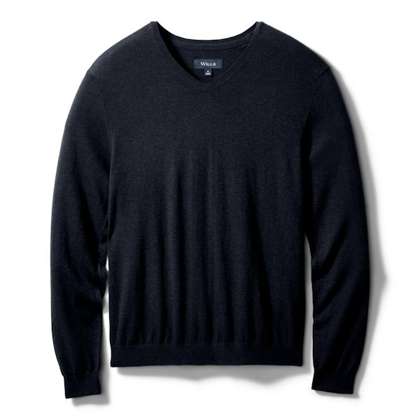 Lightweight Cotton-Merino V-Neck Sweater