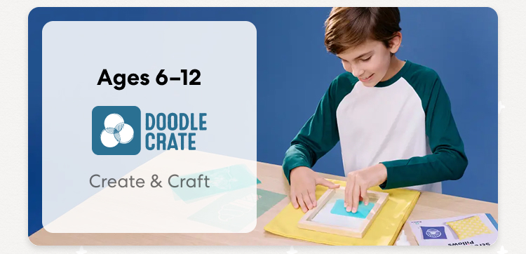 Doodle Crate. Ages 6&ndash;12. Create & Craft. A child works on a creative craft project.