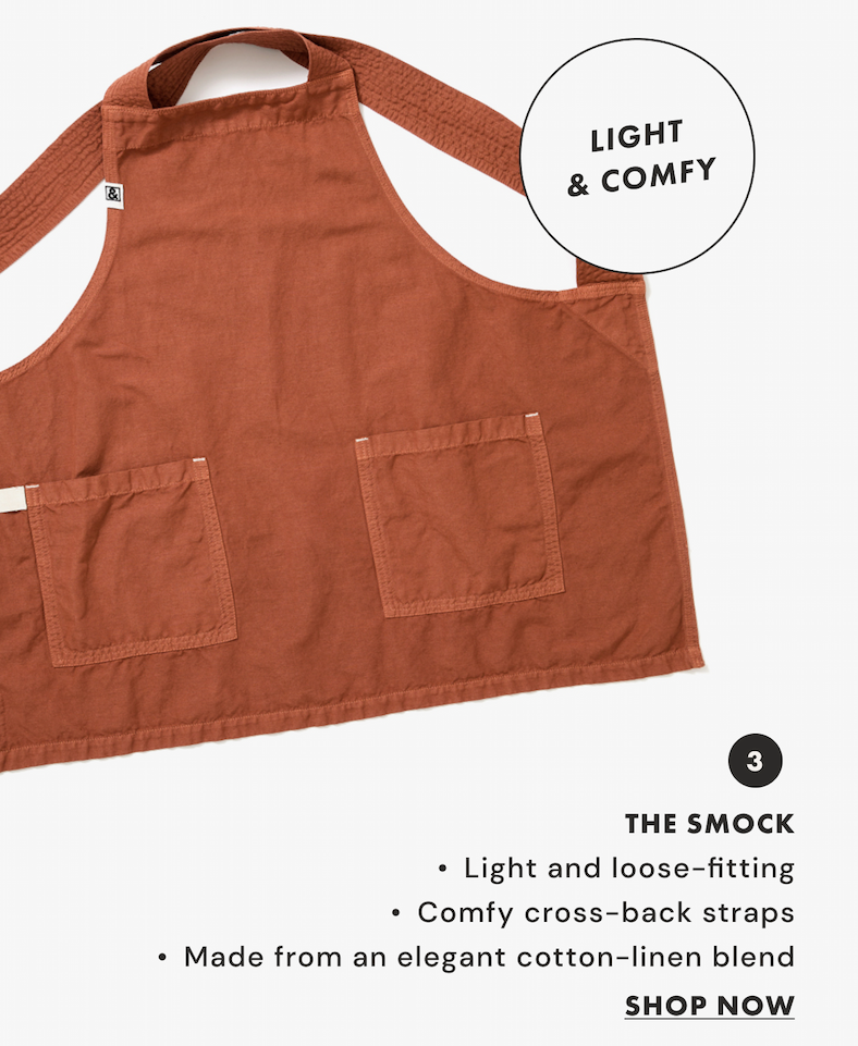 THE SMOCK Light and loose-fitting Comfy cross-back straps Made from an elegant cotton-linen blend | SHOP NOW | such elegance