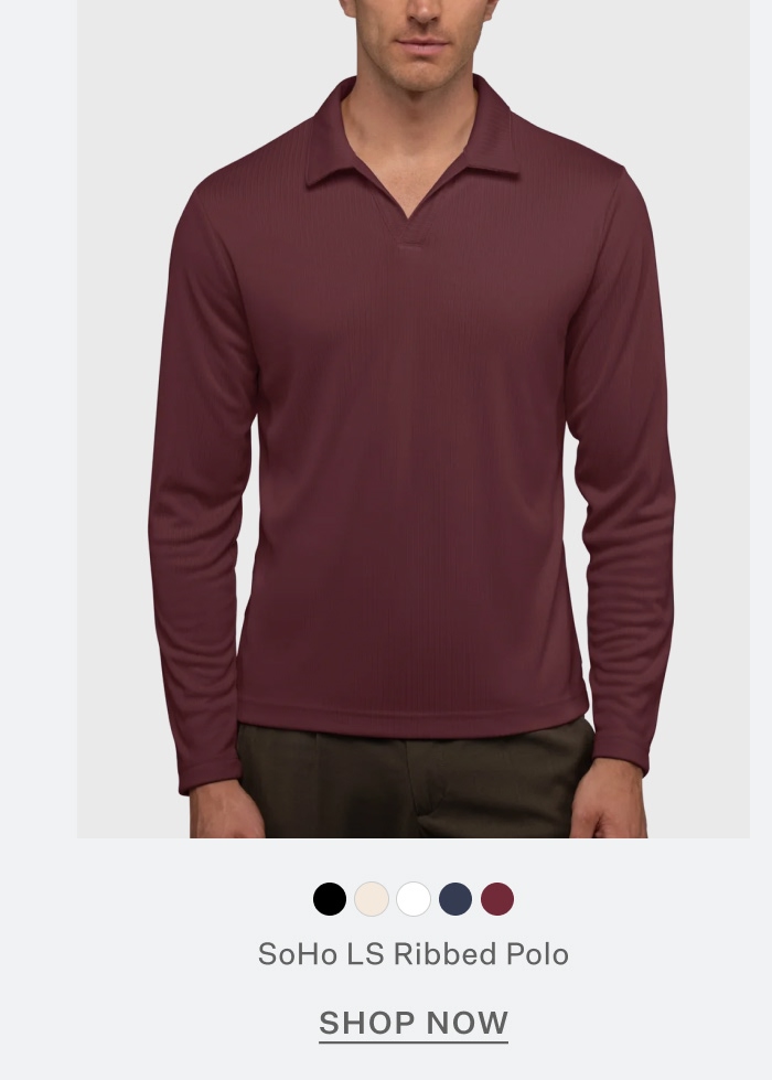 SoHo Long Sleeve Ribbed Polo