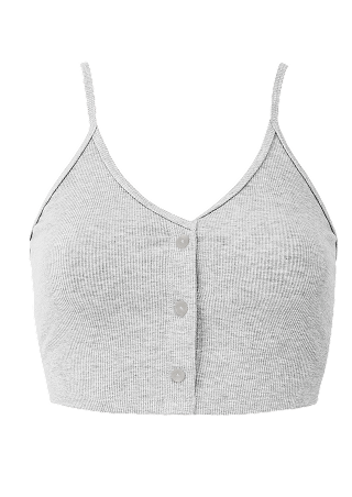 Ribbed Delicate Lounge Tank - black