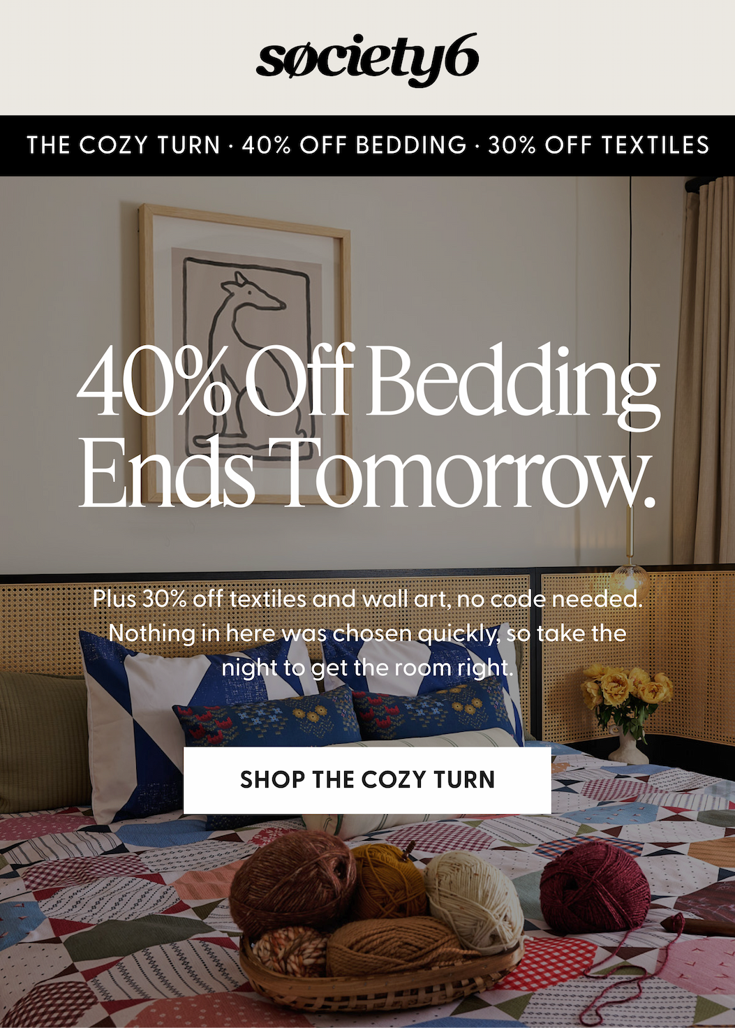 40% Off Bedding Ends Tomorrow.