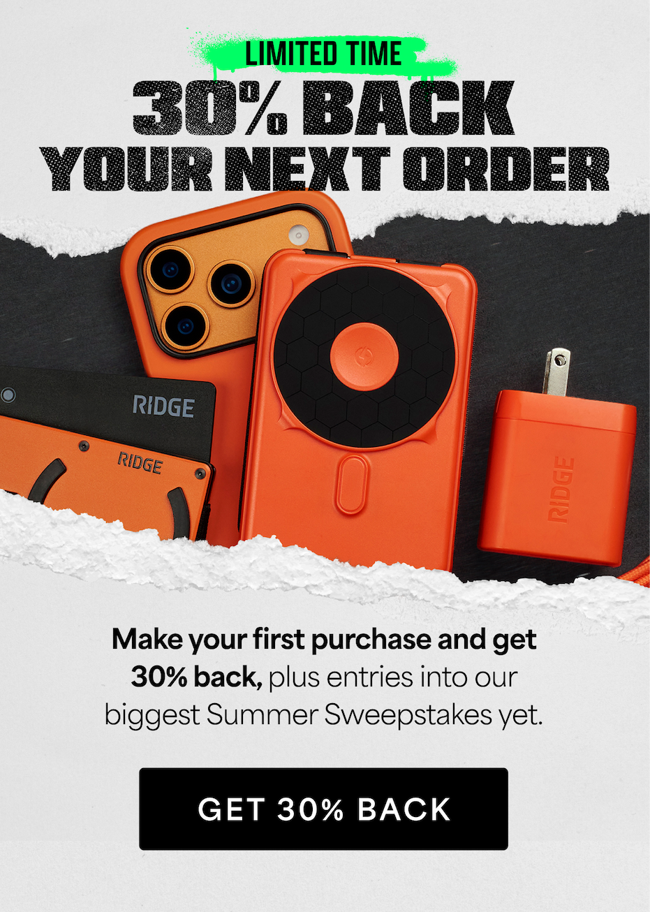 30% Back Your Next Order