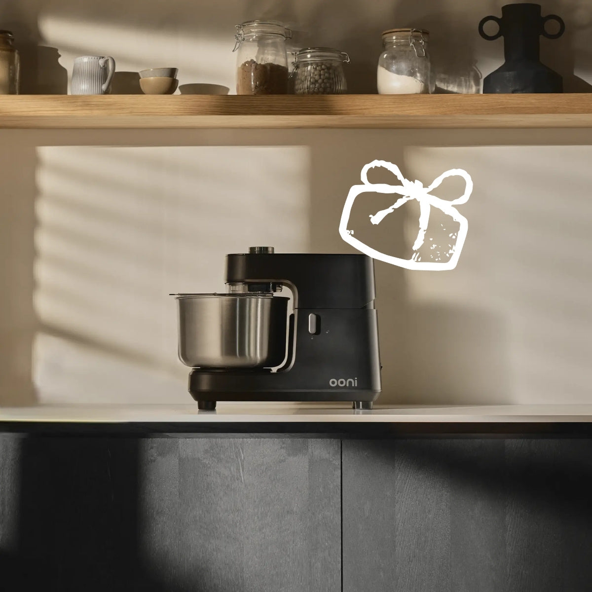 Ooni Halo Core Spiral Mixer on a kitchen counter