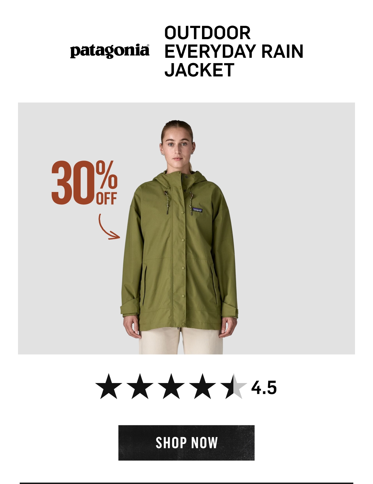 Patagonia Outdoor Everyday Rain Jacket, 30% Off. 4.5 Stars. Shop Now!