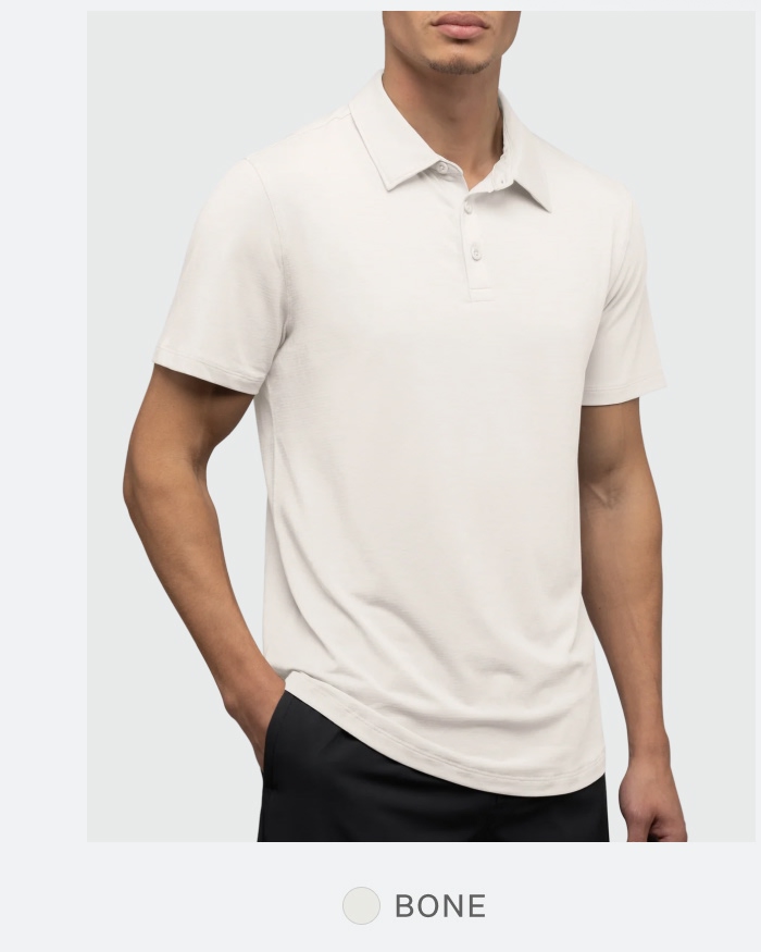 Crossover Polo in Bone
