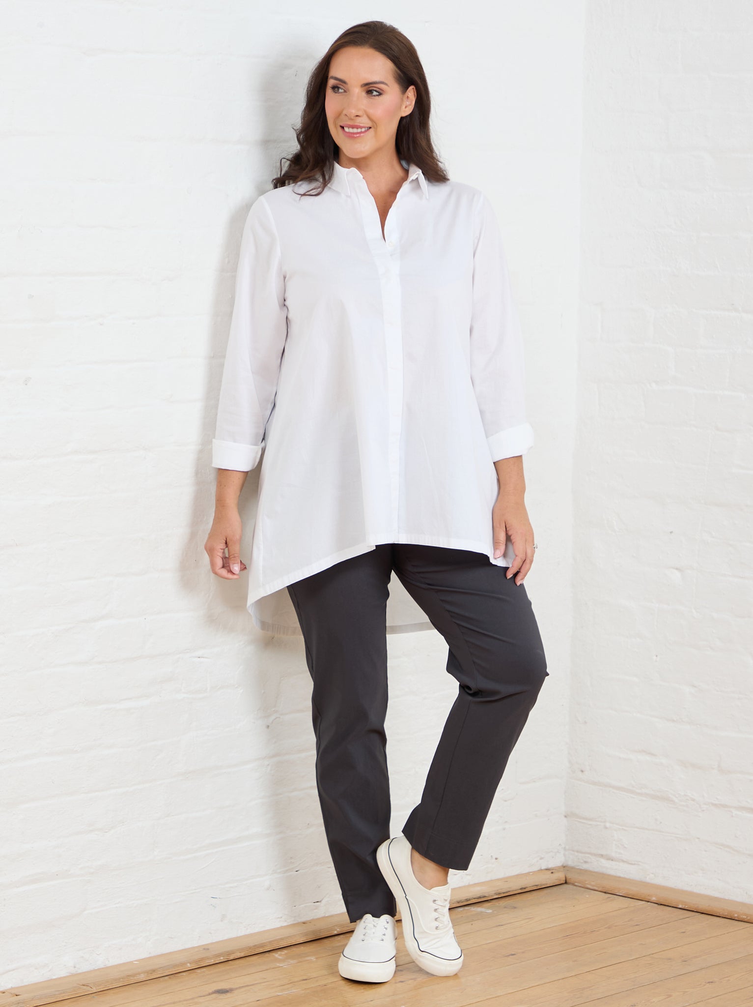Image of Marie FL by ROBELL Stretch Trouser - Graphite