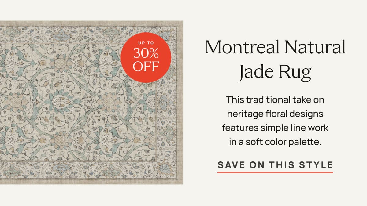 Montreal Natural Jade Rug | Save On This Style 