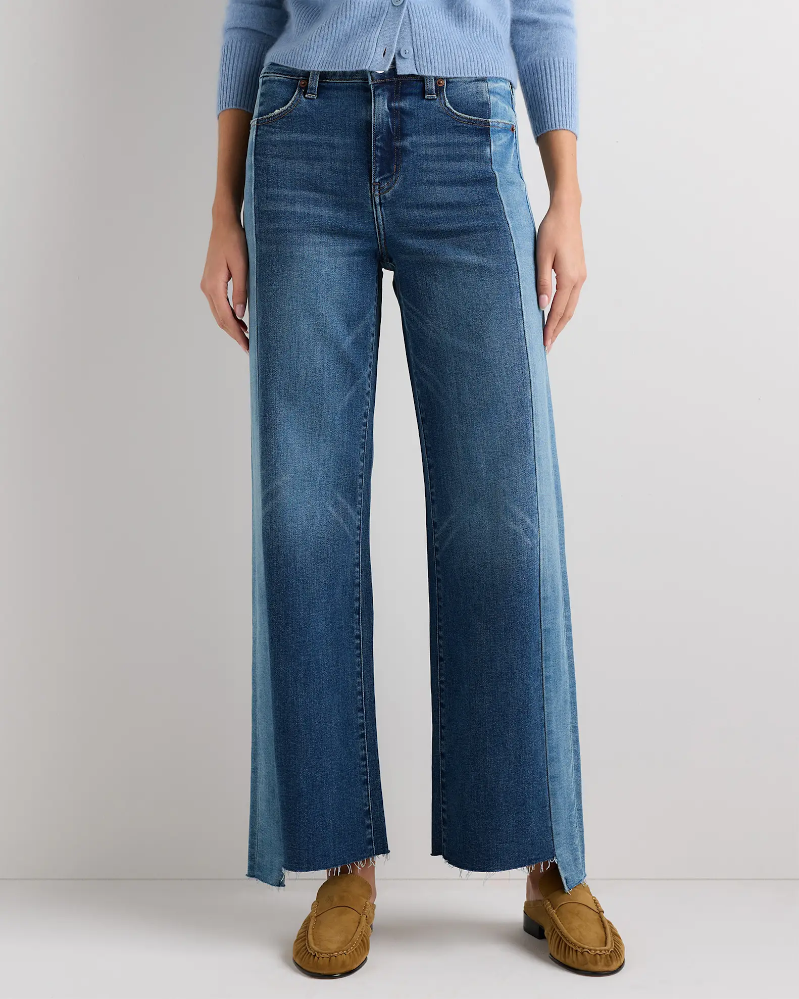 Bella Stretch Colorblock Wide Leg Jeans