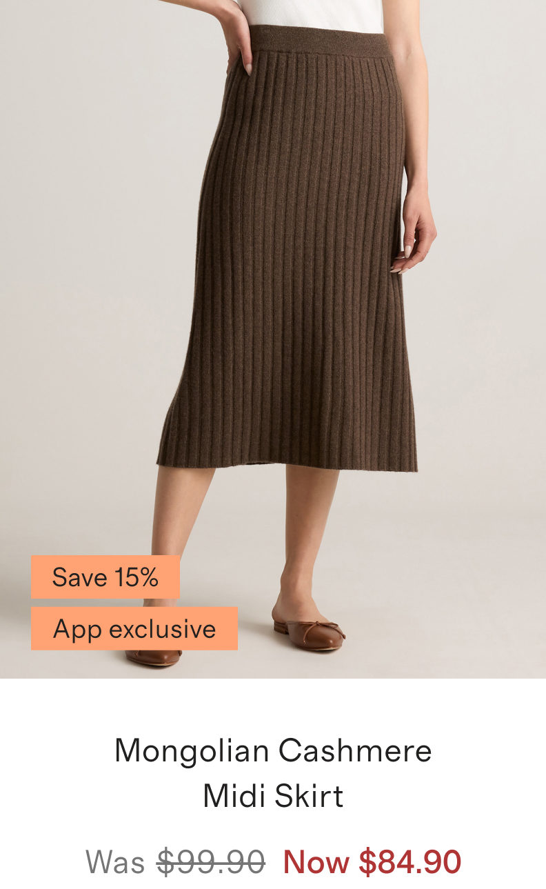 Mongolian Cashmere Midi Skirt