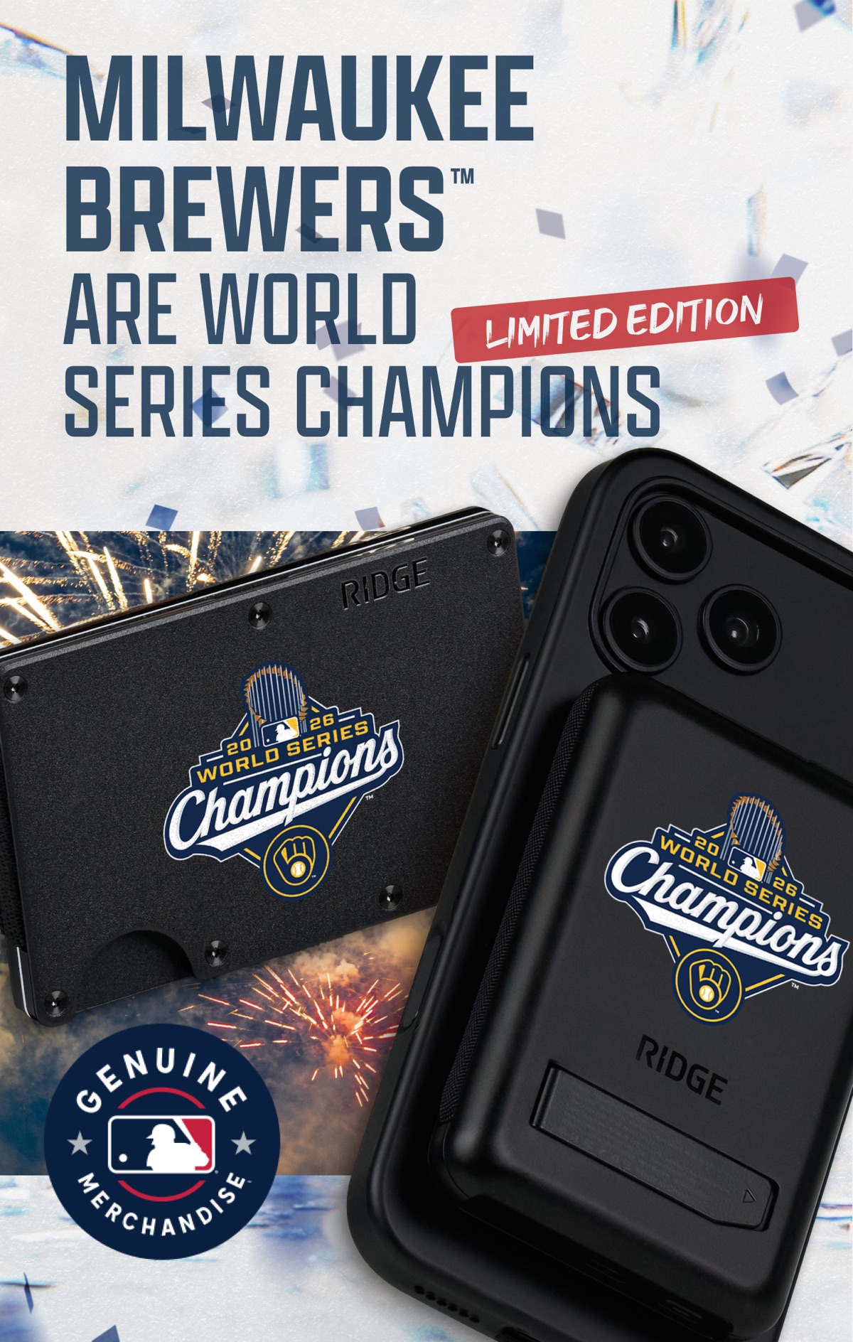 Milwaukee Brewers are World Series champions. Limited edition, genuine MLB merchandise.