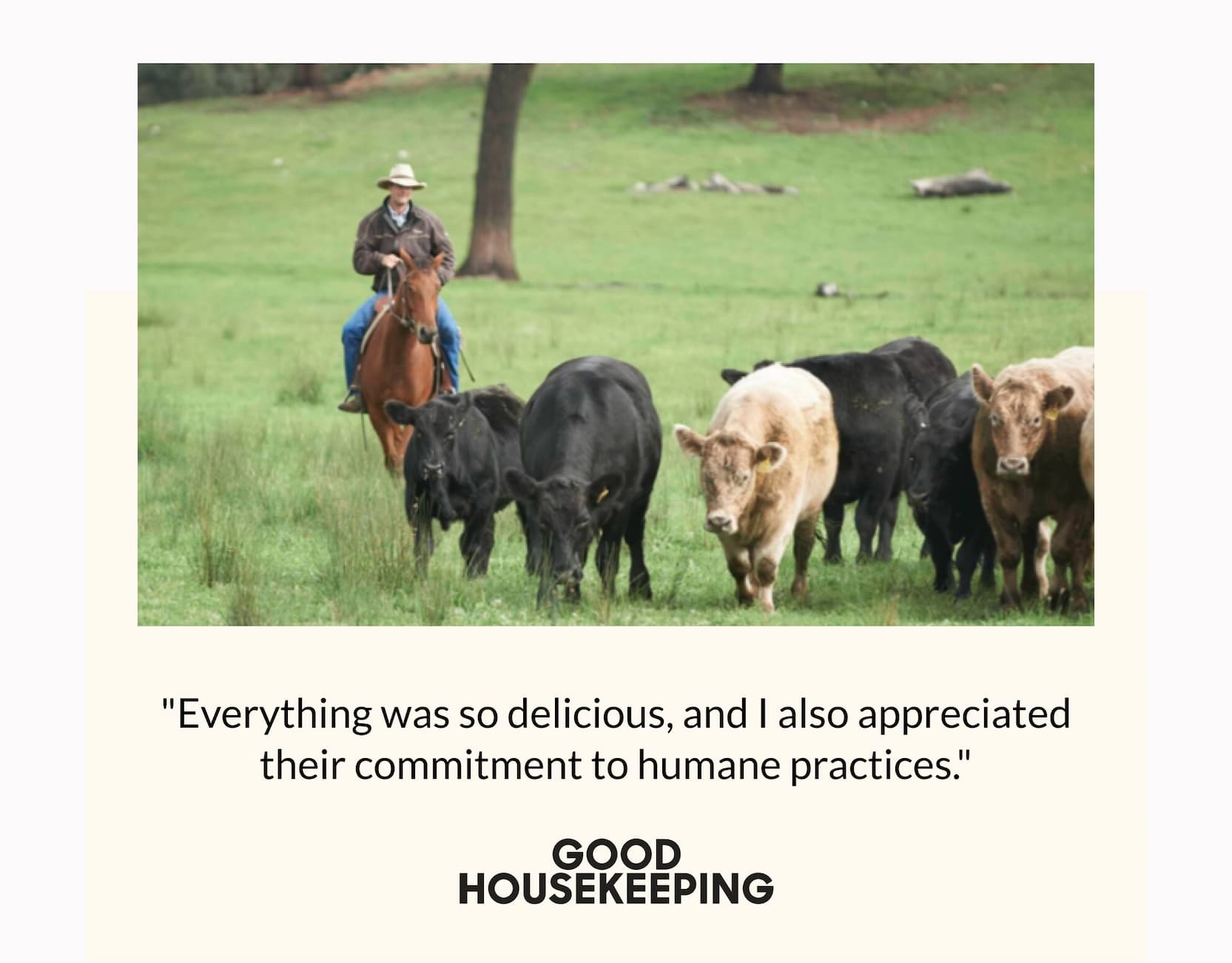 "Everything was so delicious, and I also appreciated their commitment to humane practices." | Good Housekeeping