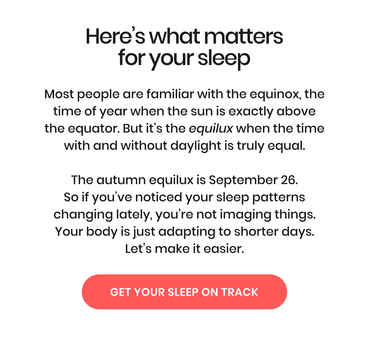 Get your sleep on track