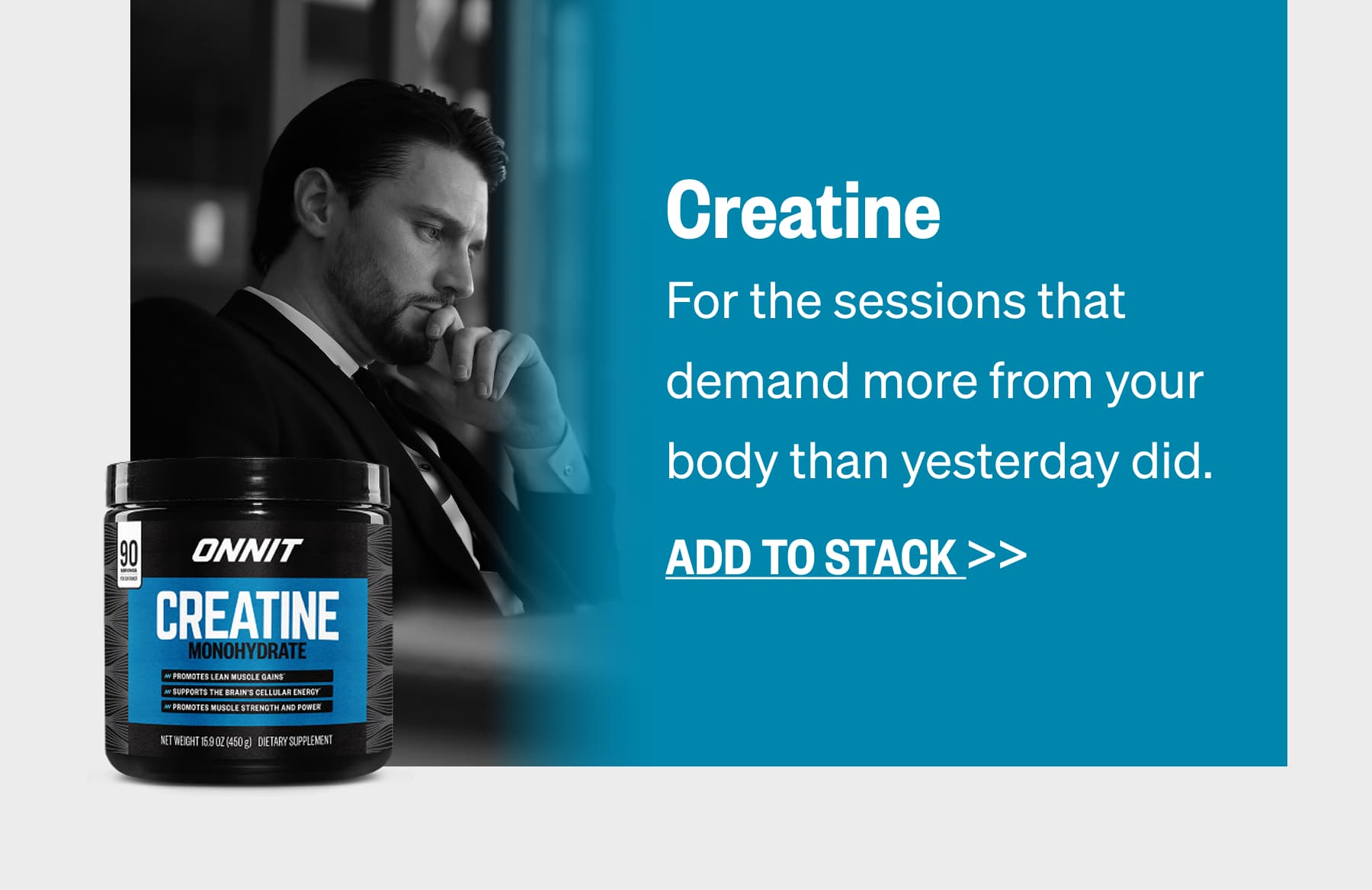 Creatine For the sessions that demand more from your body than yesterday did. ADD TO STACK >>