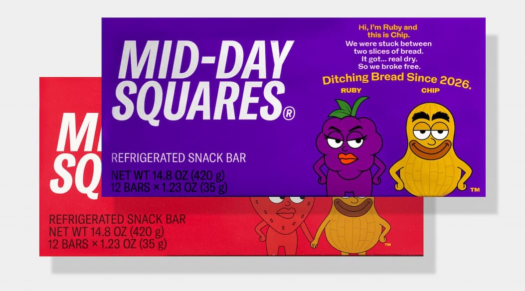 PB&J Grape and PB&J Strawberry Mid-Day Squares 12-pack boxes