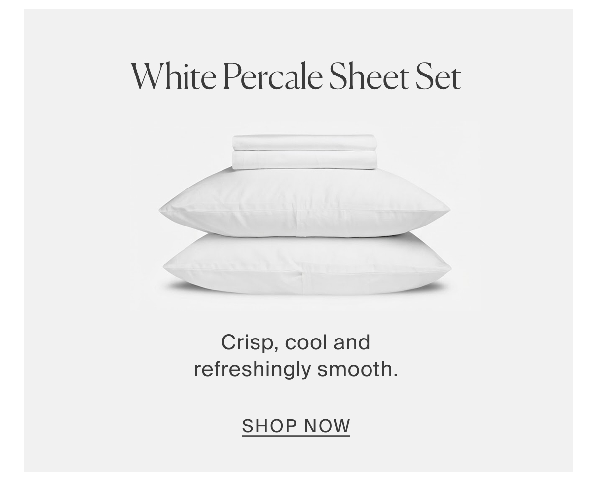 white percale sheet set