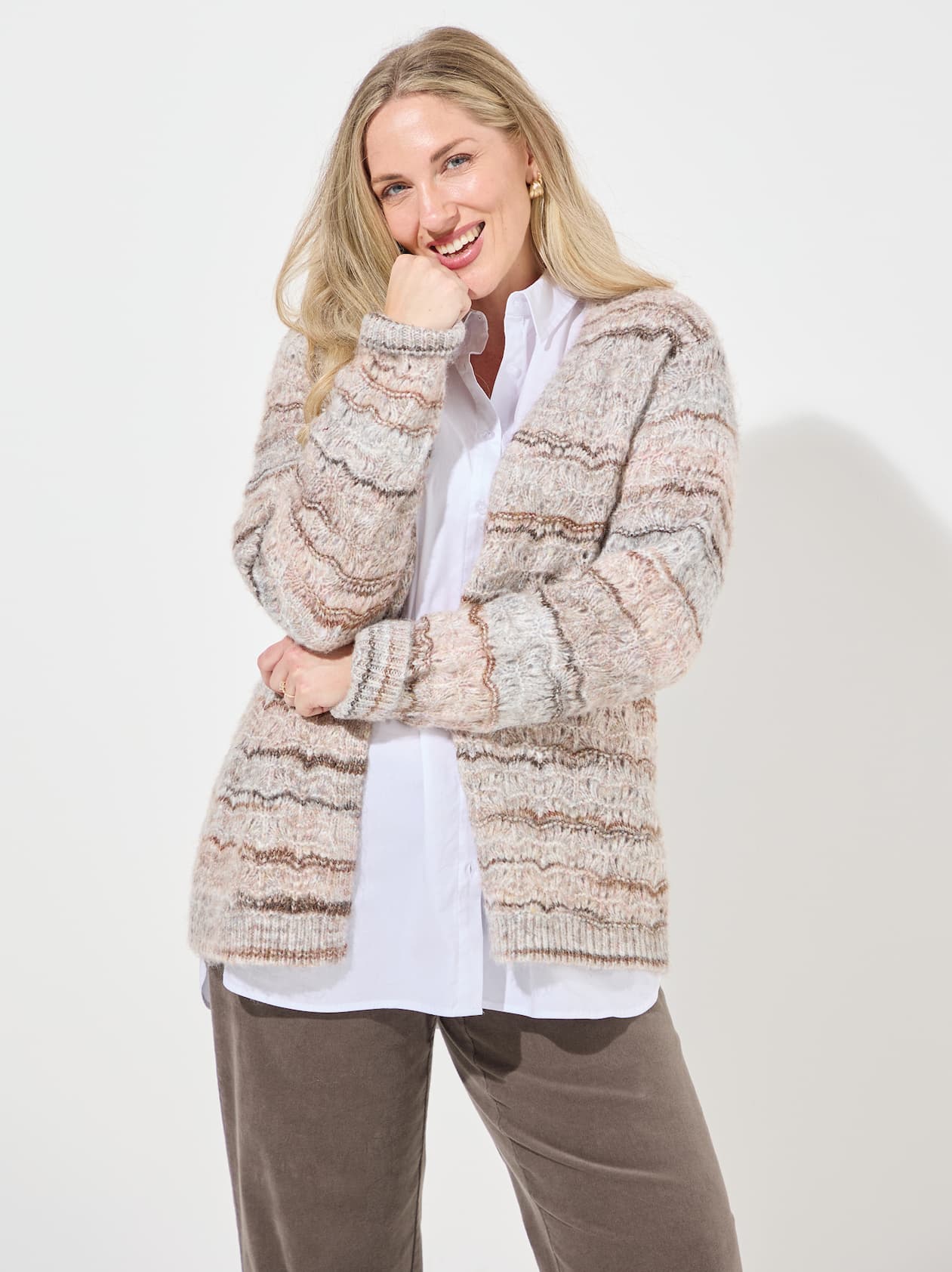 Knitted striped cardigan