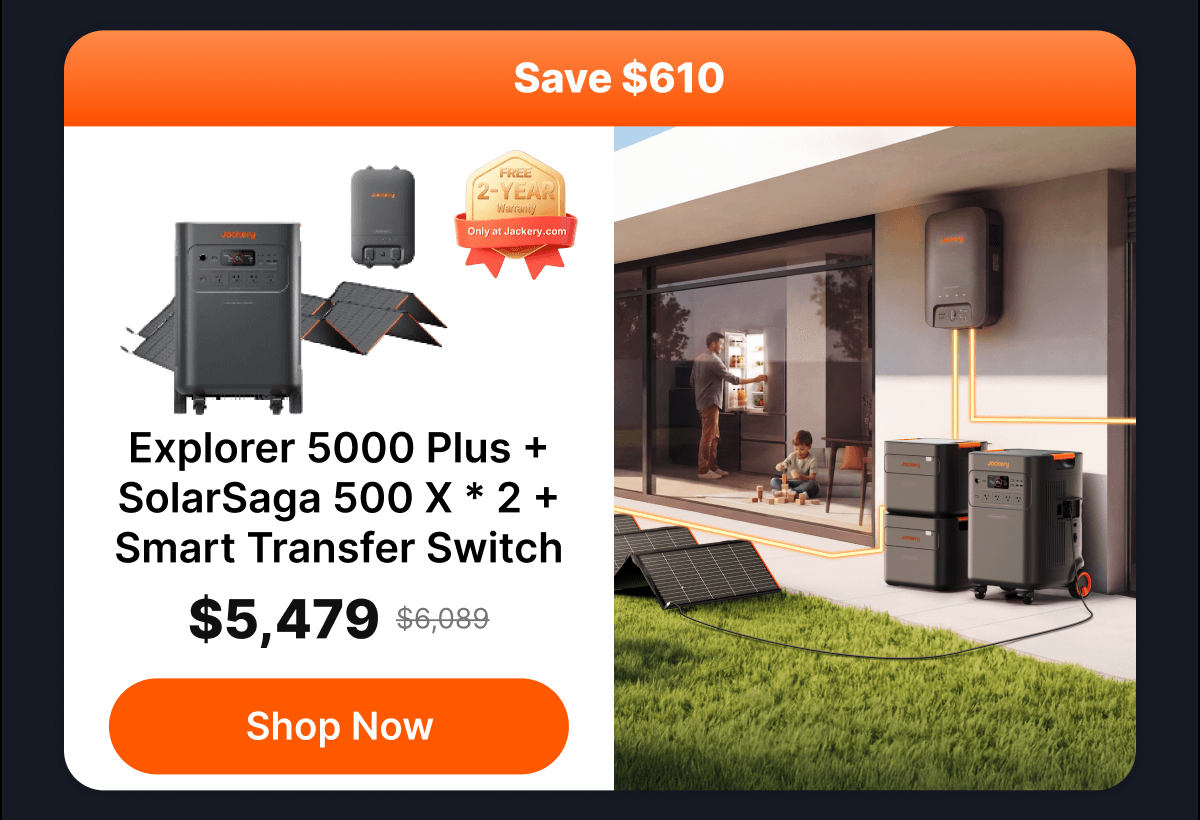 Explorer 5000 Plus + SolarSaga 500 X x 2 + Smart Transfer Switch