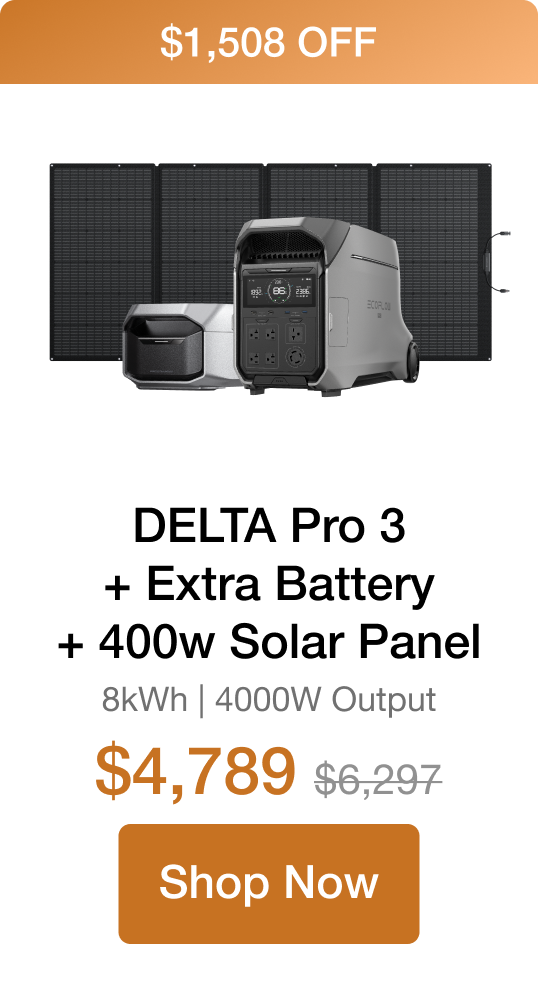 DELTA Pro 3 + Extra Battery + 400w Solar Panel
