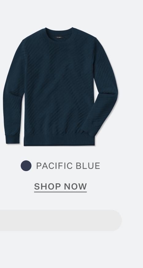 Riviera Knit Long Sleeve Textured Tee in Pacific Blue