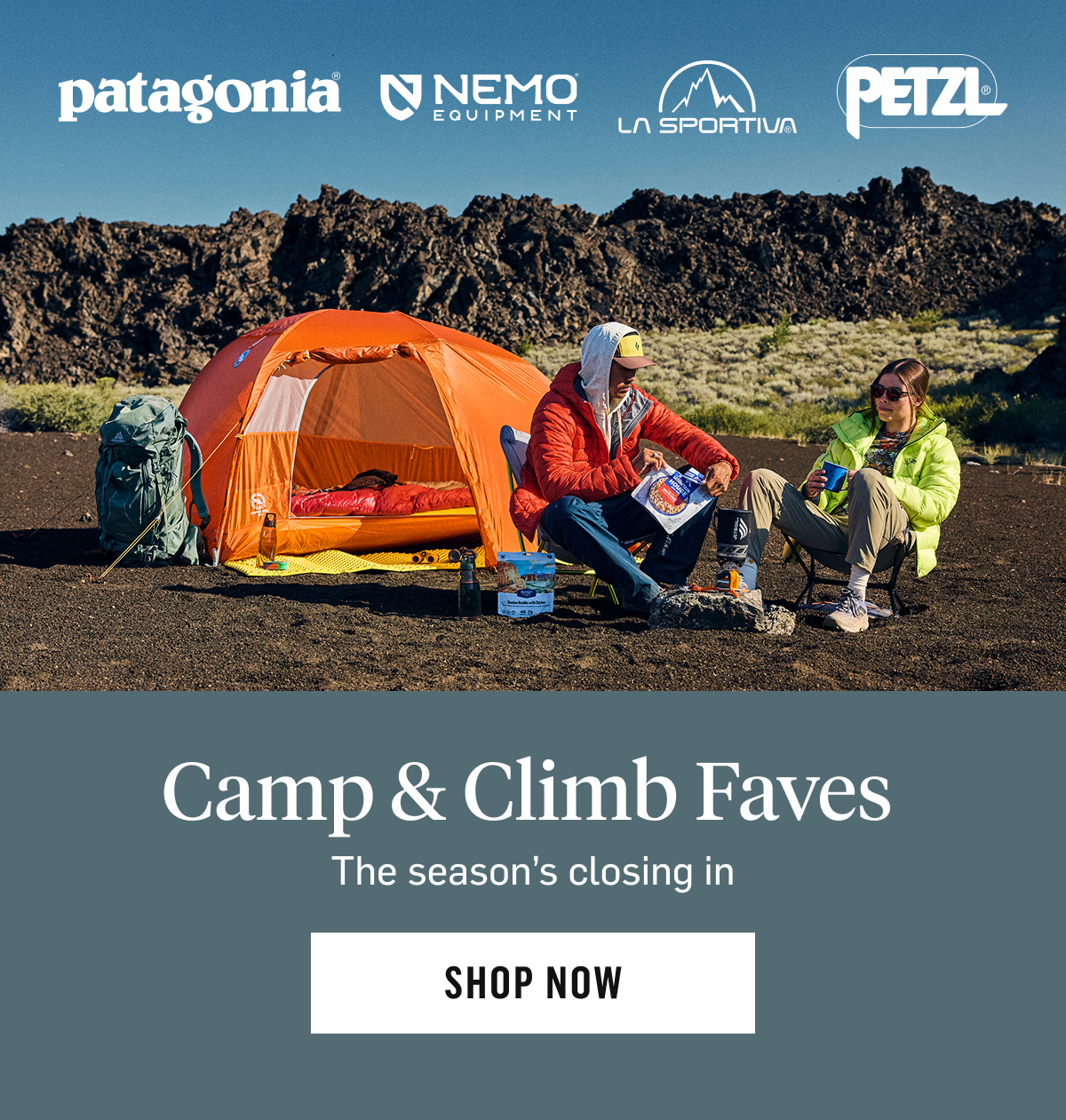 Camp & Climb favorites from Patagonia, Nemo, Petzl & more | Shop now