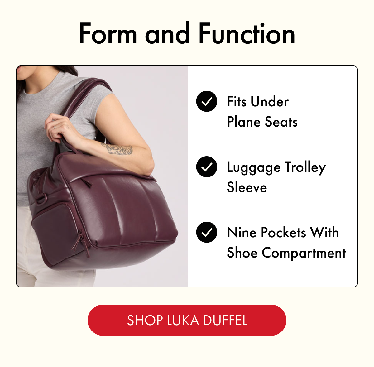 Form and Function | Shop Luka Duffel