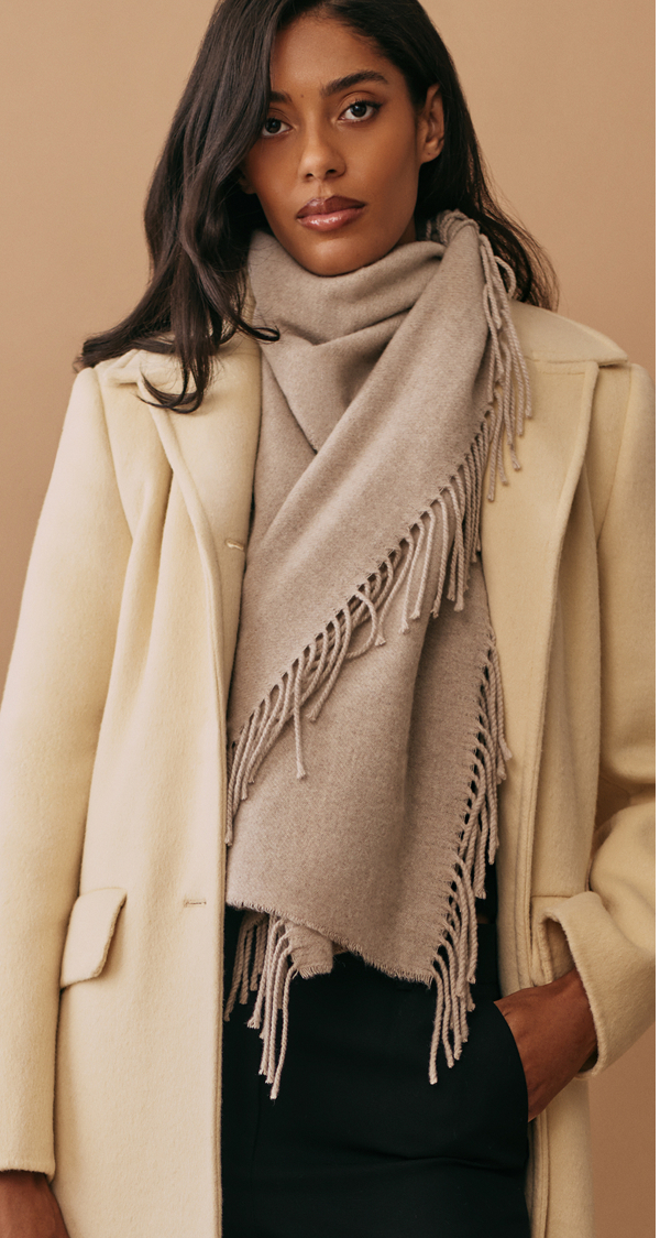 Recycled Cashmere Fringe Scarf