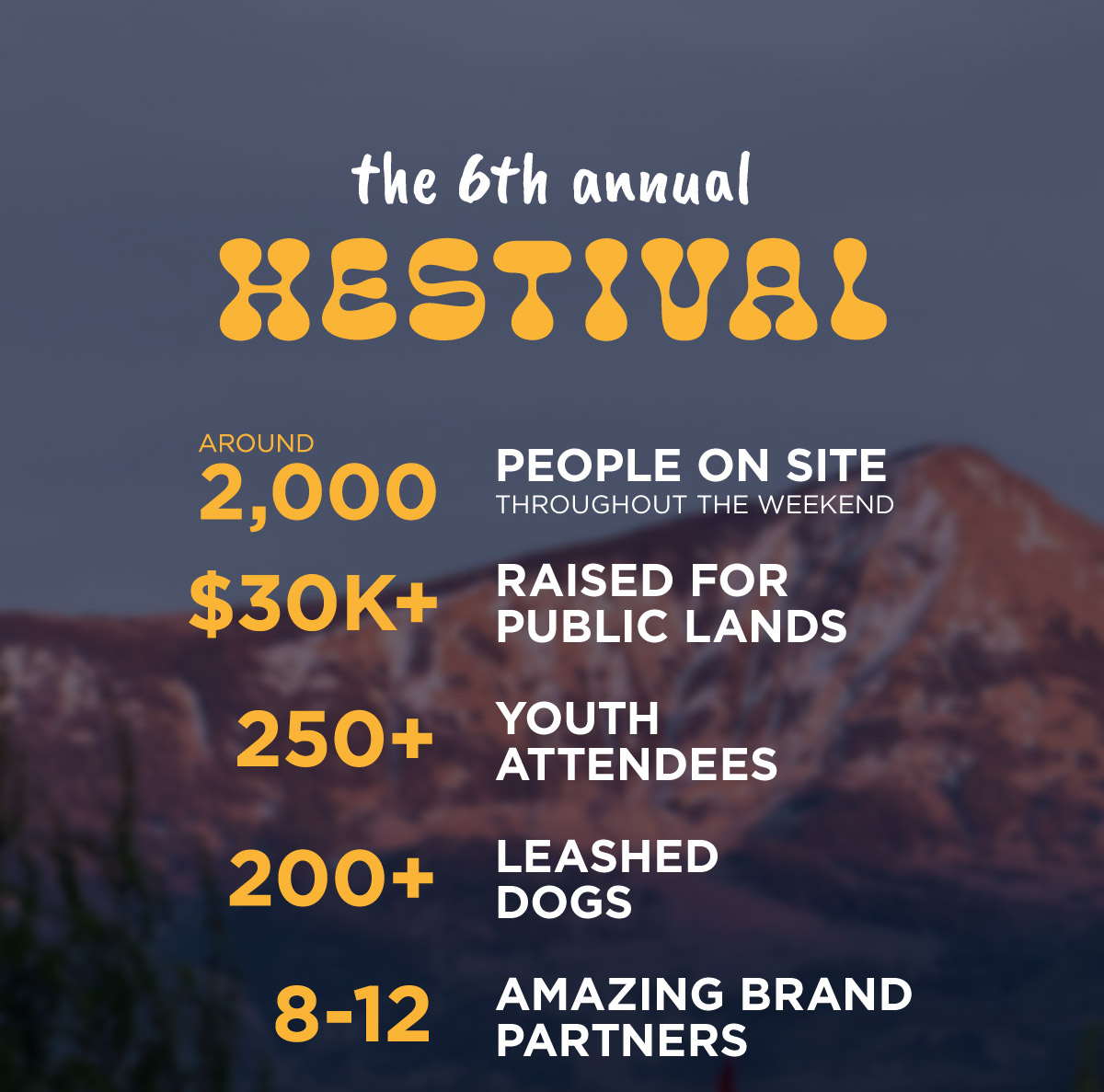 the 6th annual HESTIVAL, Around 2,000 People On Site, $30K+ Raised for Public Lands, and more!