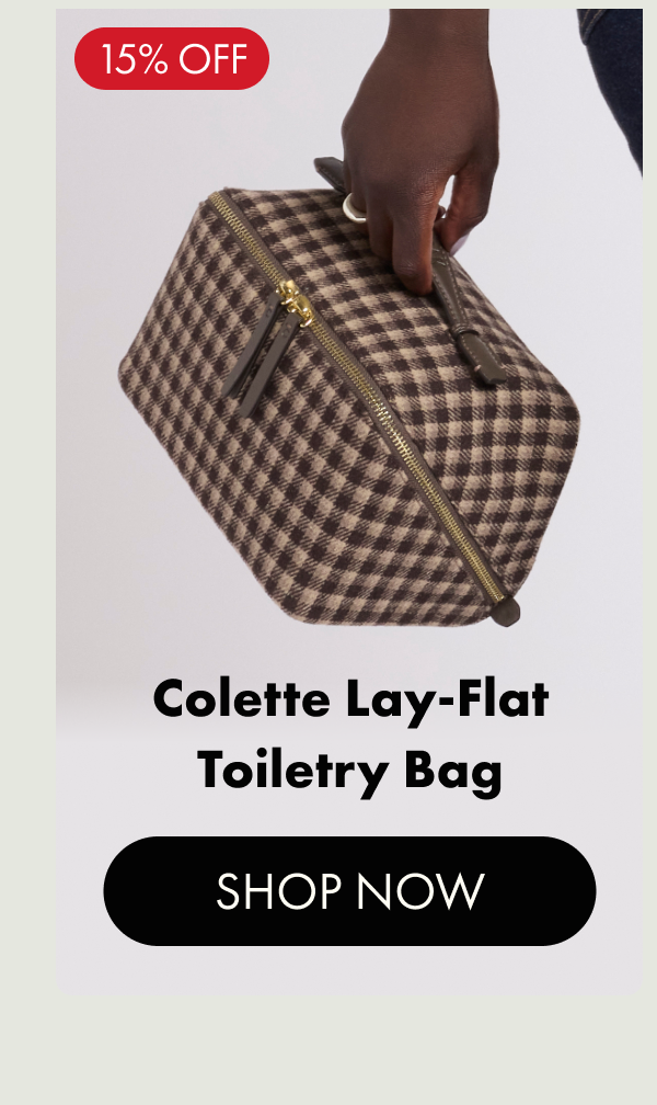 15% OFF | Colette Lay-Flat Toiletry Bag | SHOP NOW